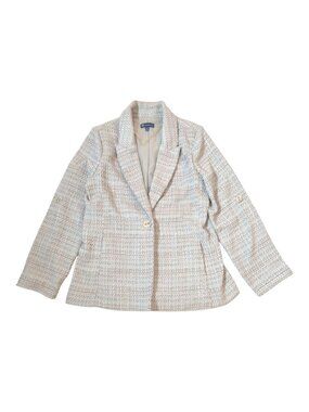 Democracy Womens Tweed Blazer Small Jacket Lined Long Sleeve